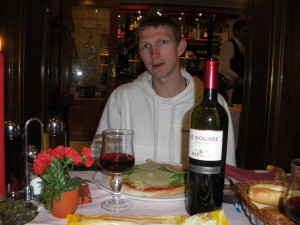 Drinking wine in Italy